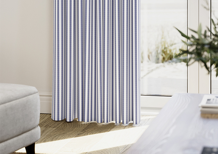 Lace Stripes, Sapphire - Made to Measure Curtains - Image 5